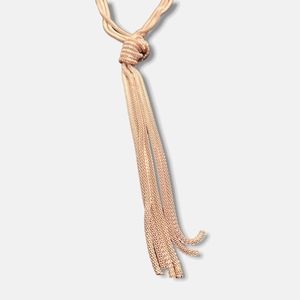 Rose Gold Knot Tassel Necklace